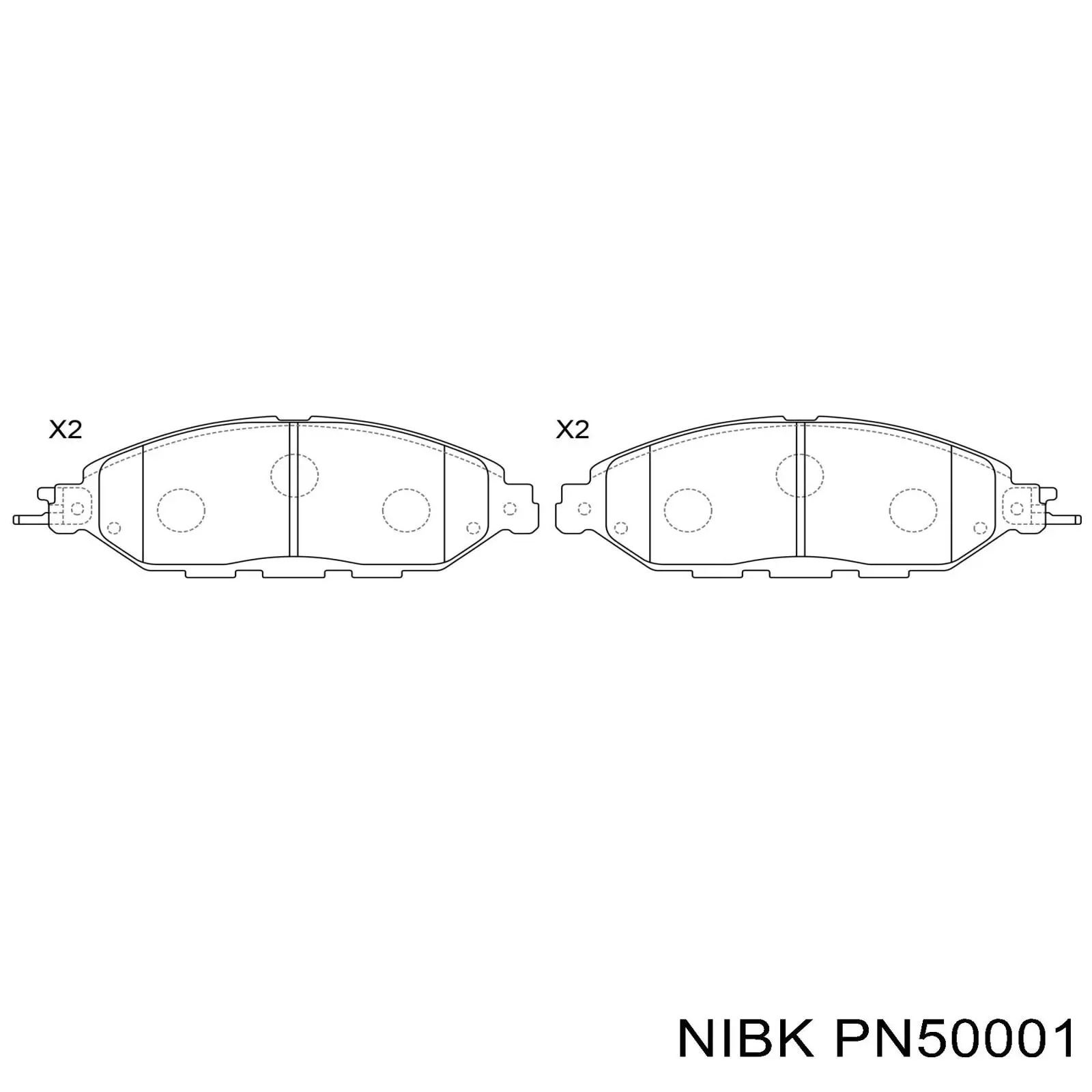 Compre PN50001 Nibk Sapatas do freio dianteiras de disco