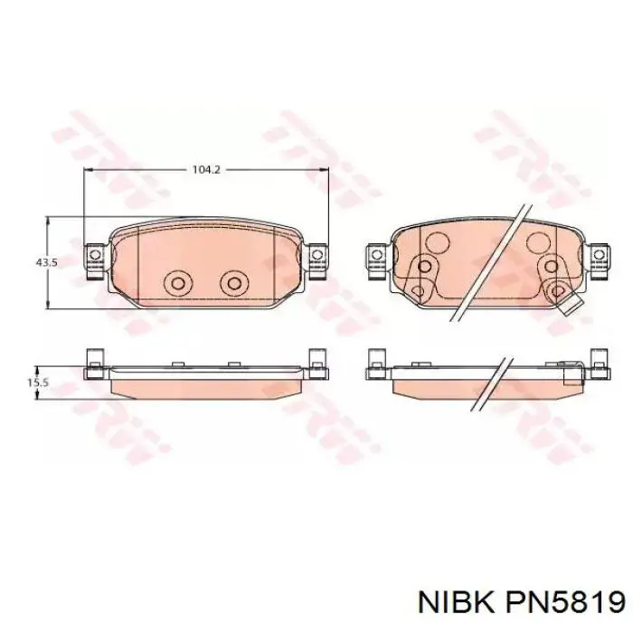 Sapatas do freio traseiras de disco Nibk PN5819 preço, a partir de 16,34 USD