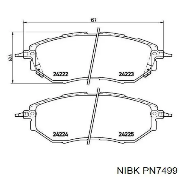 Sapatas do freio dianteiras de disco Nibk PN7499 preço, a partir de 43,12 USD