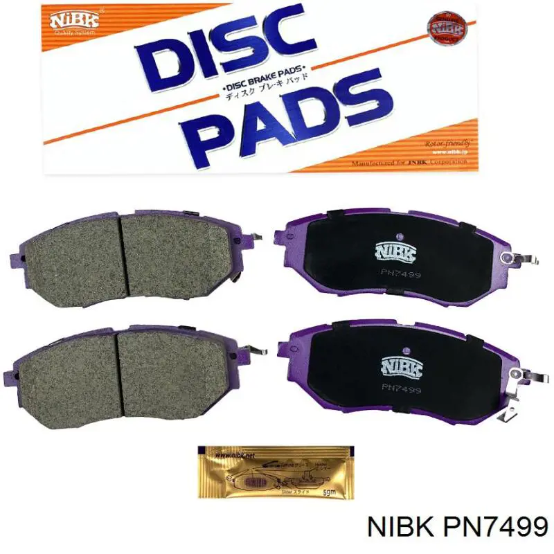 PN7499 Nibk Sapatas do freio dianteiras de disco