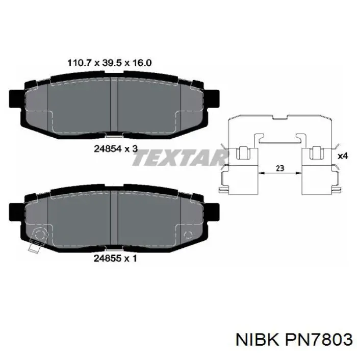 Sapatas do freio traseiras de disco Nibk PN7803 preço, a partir de 47,15 USD