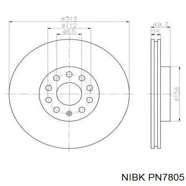 Sapatas do freio dianteiras de disco Nibk PN7805