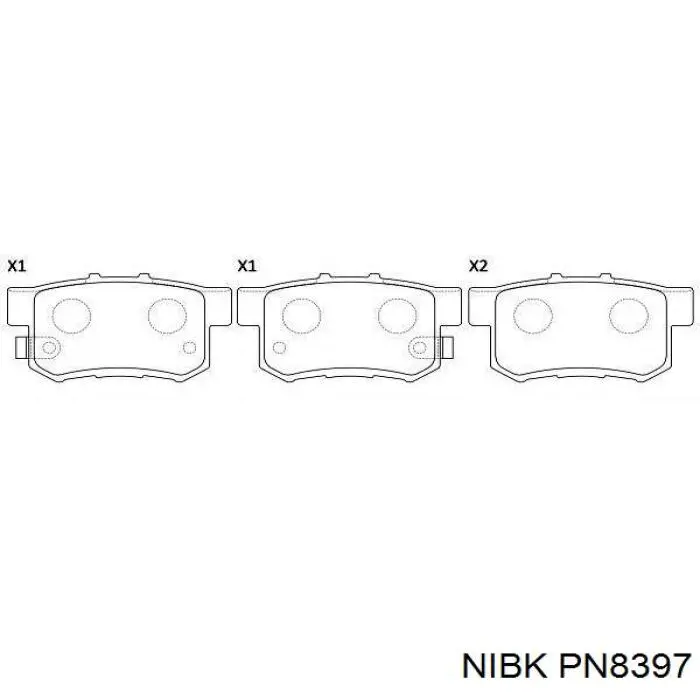 PN8397 Nibk Sapatas do freio traseiras de disco