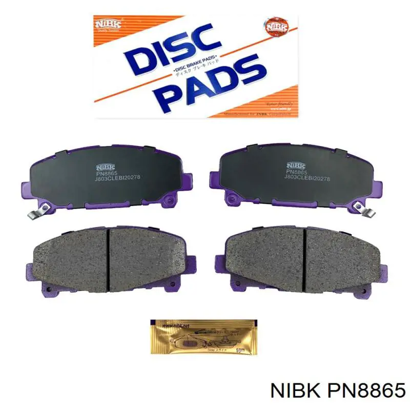 PN8865 Nibk Sapatas do freio dianteiras de disco