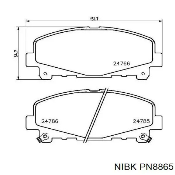 Compre PN8865 Nibk Sapatas do freio dianteiras de disco