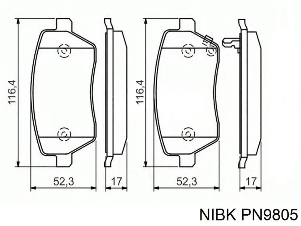 Compre PN9805 Nibk Sapatas do freio dianteiras de disco