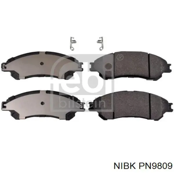PN9809 Nibk Sapatas do freio dianteiras de disco