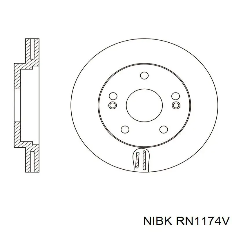 Disco do freio dianteiro RN1174V Nibk