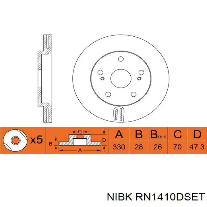 Compre RN1410DSET Nibk Disco do freio dianteiro
