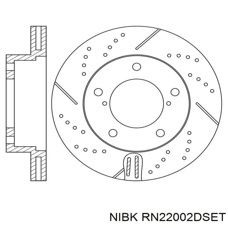 Disco do freio dianteiro RN22002DSET Nibk
