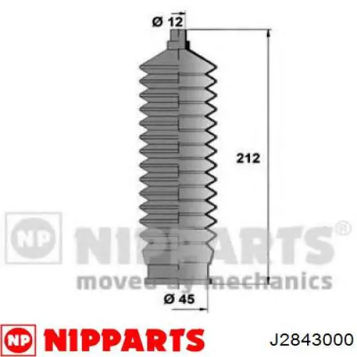 Bota de proteção do mecanismo de direção (de cremalheira) Nipparts J2843000 preço, a partir de 9,43 USD