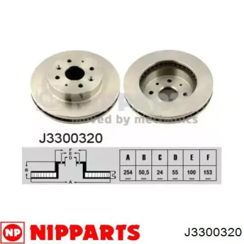 Disco do freio dianteiro Nipparts J3300320 preço, a partir de 47,99 USD