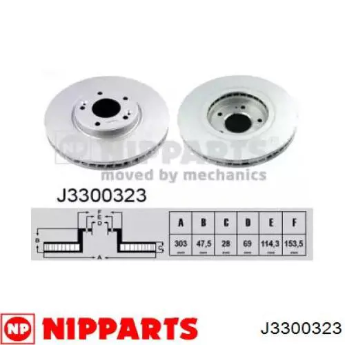 Disco do freio dianteiro Nipparts J3300323 preço, a partir de 66,01 USD
