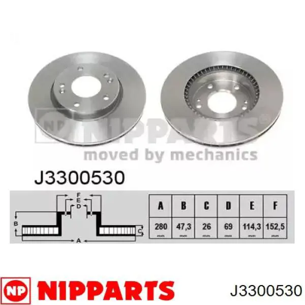 Disco do freio dianteiro Nipparts J3300530 preço, a partir de 58,53 USD