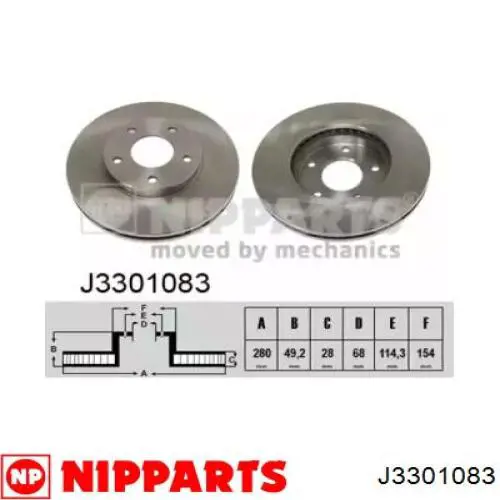 Compre J3301083 Nipparts Disco do freio dianteiro