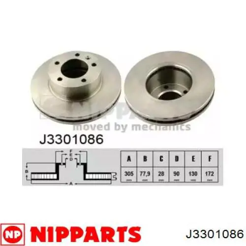 Disco do freio dianteiro Nipparts J3301086 preço, a partir de 55,80 USD