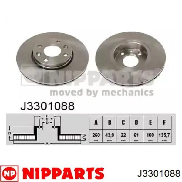 Disco do freio dianteiro Nipparts J3301088 preço, a partir de 45,97 USD