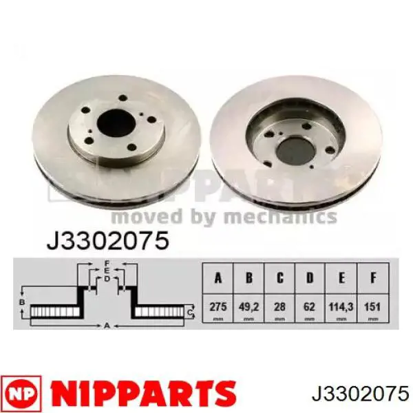 Disco do freio dianteiro Nipparts J3302075 preço, a partir de 63,41 USD