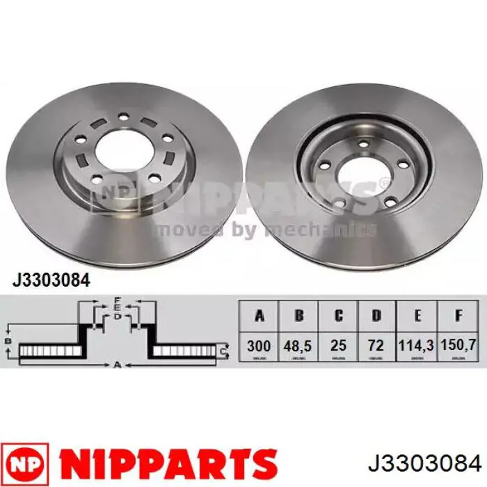 Disco do freio dianteiro Nipparts J3303084 preço, a partir de 45,43 USD