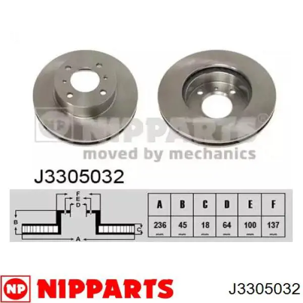 Disco do freio dianteiro Nipparts J3305032 preço, a partir de 31,62 USD