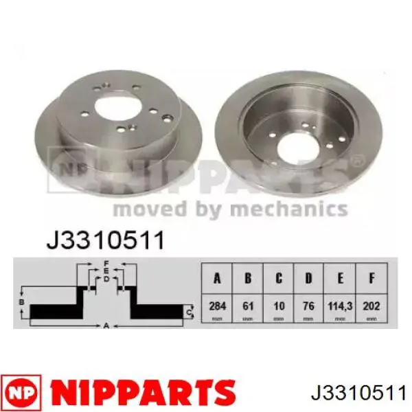 Disco do freio traseiro Nipparts J3310511 preço, a partir de 42,90 USD