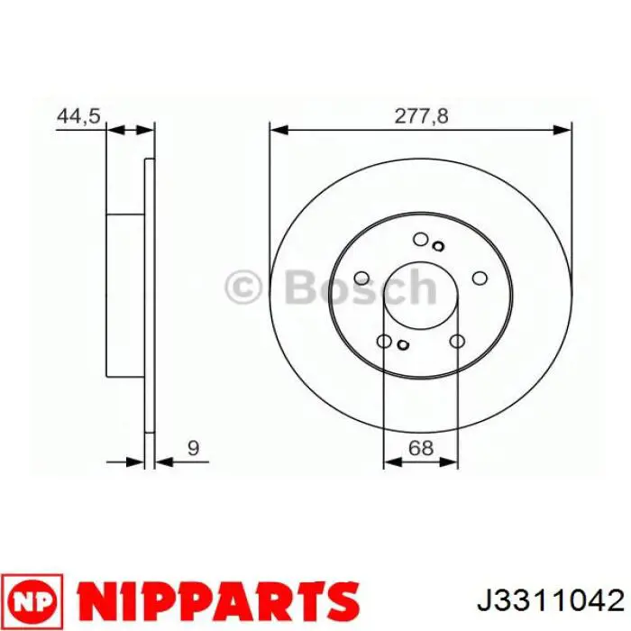 Compre J3311042 Nipparts Disco do freio traseiro
