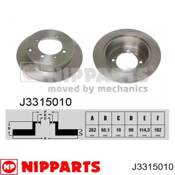 Disco do freio traseiro Nipparts J3315010 preço, a partir de 40,40 USD