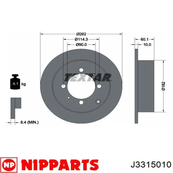Compre J3315010 Nipparts Disco do freio traseiro