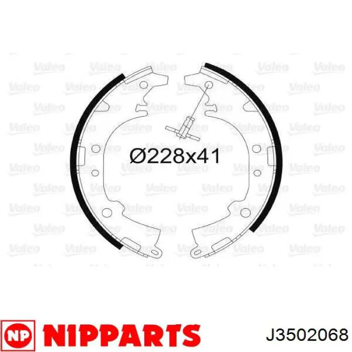 Compre J3502068 Nipparts Sapatas do freio traseiras de tambor
