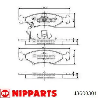 Compre J3600301 Nipparts Sapatas do freio dianteiras de disco
