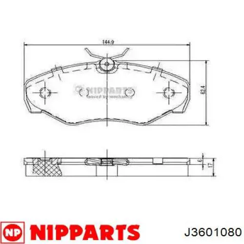 Sapatas do freio dianteiras de disco Nipparts J3601080 preço, a partir de 29,98 USD