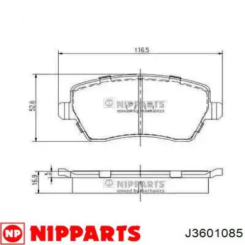 Sapatas do freio dianteiras de disco Nipparts J3601085 preço, a partir de 22,00 USD