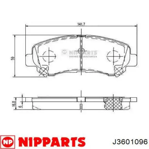 Sapatas do freio dianteiras de disco Nipparts J3601096 preço, a partir de 34,69 USD