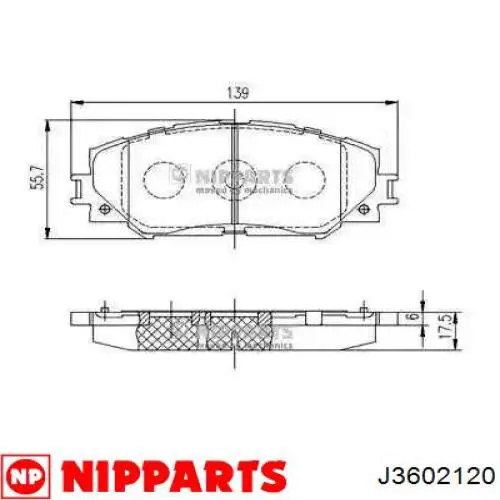 Sapatas do freio dianteiras de disco Nipparts J3602120 preço, a partir de 56,80 USD