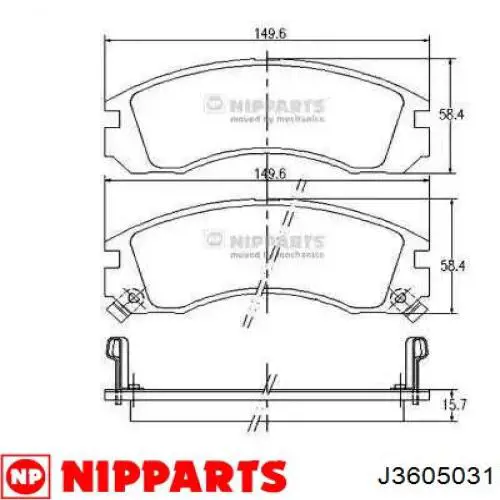 Sapatas do freio dianteiras de disco Nipparts J3605031 preço, a partir de 30,60 USD