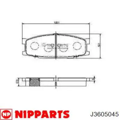 Sapatas do freio dianteiras de disco Nipparts J3605045 preço, a partir de 25,17 USD