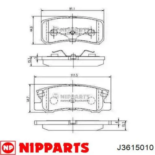 Sapatas do freio traseiras de disco Nipparts J3615010 preço, a partir de 27,09 USD
