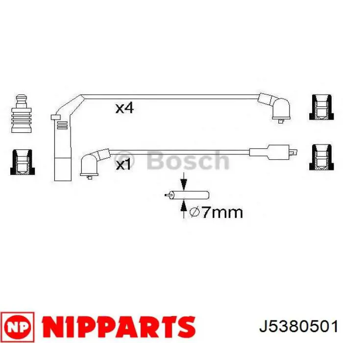Fios de alta voltagem, kit 711 NGK