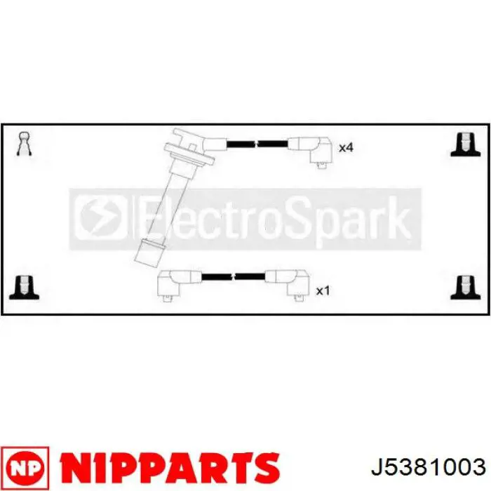 Fios de alta voltagem, kit Nipparts J5381003 preço, a partir de 43,51 USD