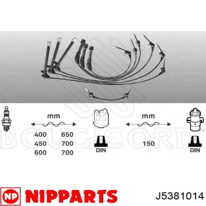 Fios de alta voltagem, kit Nipparts J5381014 preço, a partir de 69,29 USD