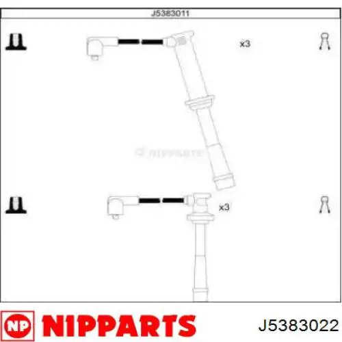 Compre J5383022 Nipparts Fios de alta voltagem, kit