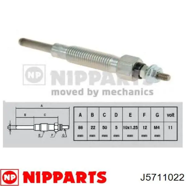 Compre J5711022 Nipparts Vela de incandescência