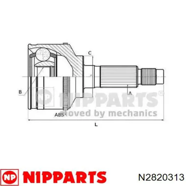 N2820313 Nipparts Junta homocinética externa dianteira