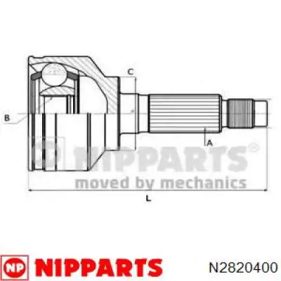 Junta homocinética externa dianteira Nipparts N2820400 preço, a partir de 62,52 USD