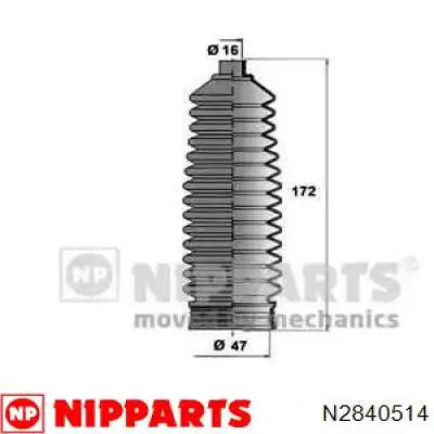 Bota de proteção do mecanismo de direção (de cremalheira) Nipparts N2840514 preço, a partir de 7,16 USD
