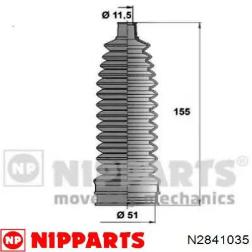 Compre N2841035 Nipparts Bota de proteção do mecanismo de direção (de cremalheira)