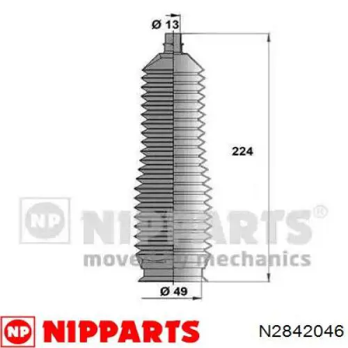 Bota de proteção do mecanismo de direção (de cremalheira) Nipparts N2842046 preço, a partir de 9,99 USD