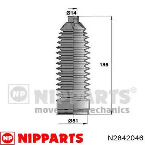 Compre N2842046 Nipparts Bota de proteção do mecanismo de direção (de cremalheira)