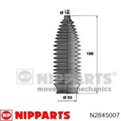 Bota de proteção do mecanismo de direção (de cremalheira) Nipparts N2845007 preço, a partir de 9,12 USD