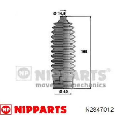 Bota de proteção do mecanismo de direção (de cremalheira) Nipparts N2847012 preço, a partir de 17,43 USD